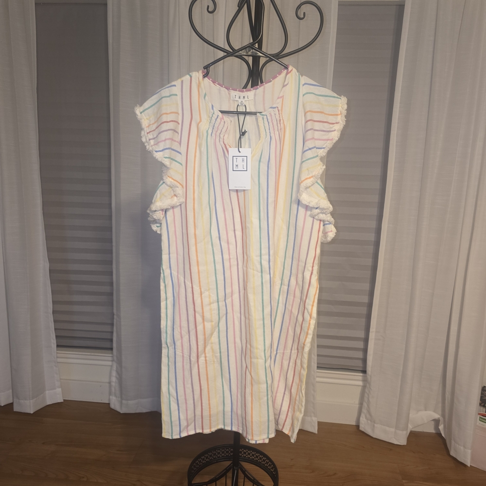 THML Multicolor Striped Mini Dress
